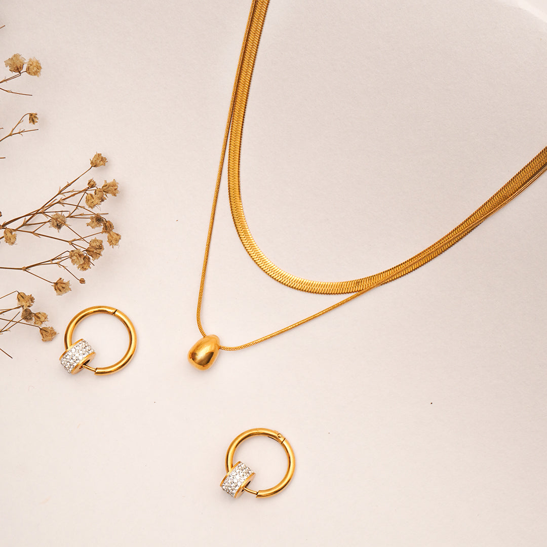 Golden Orbit CZ Diamond set