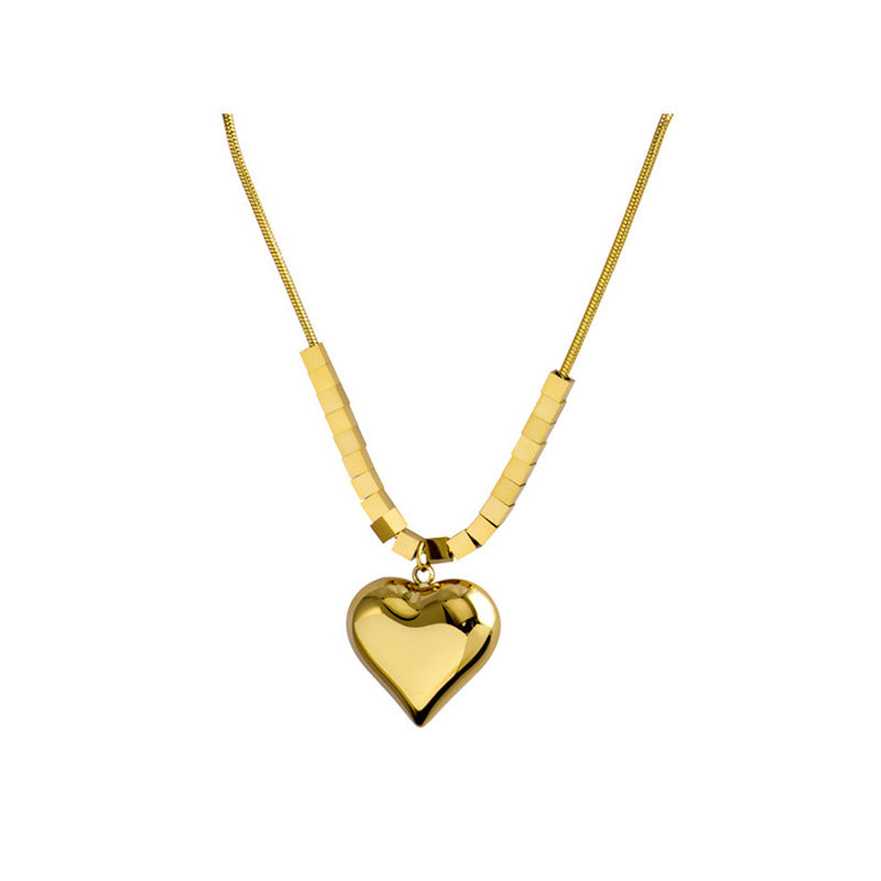 Lava Drop Earrings and Golden Love Lock Pendant set