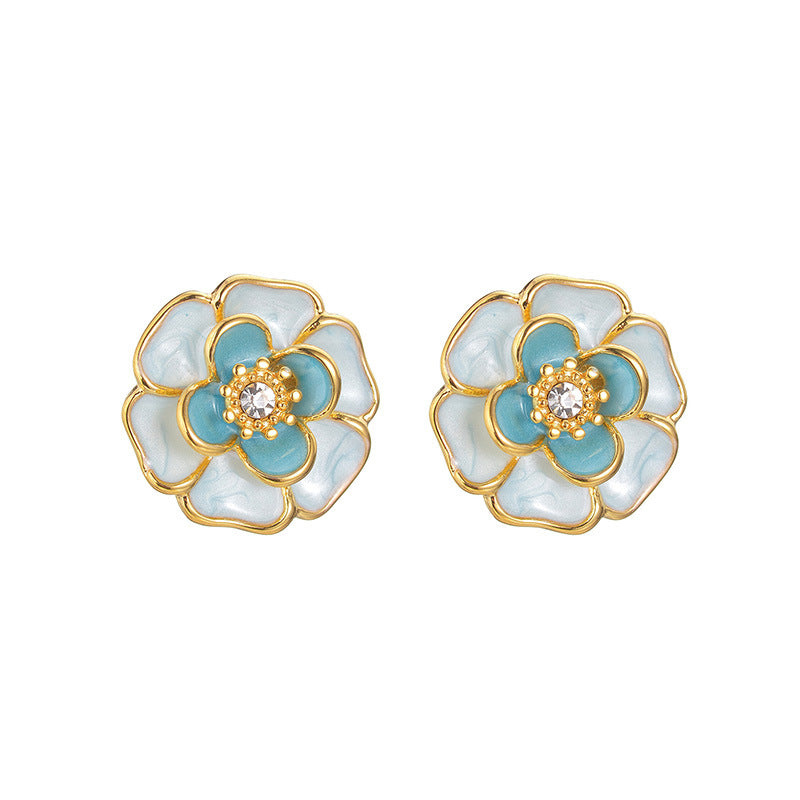 Ocean Bloom Studs and Emerald Cut Pendant set