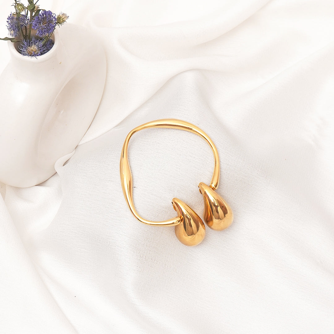 Lava Drop Earrings and Auric Curve Cuff Set