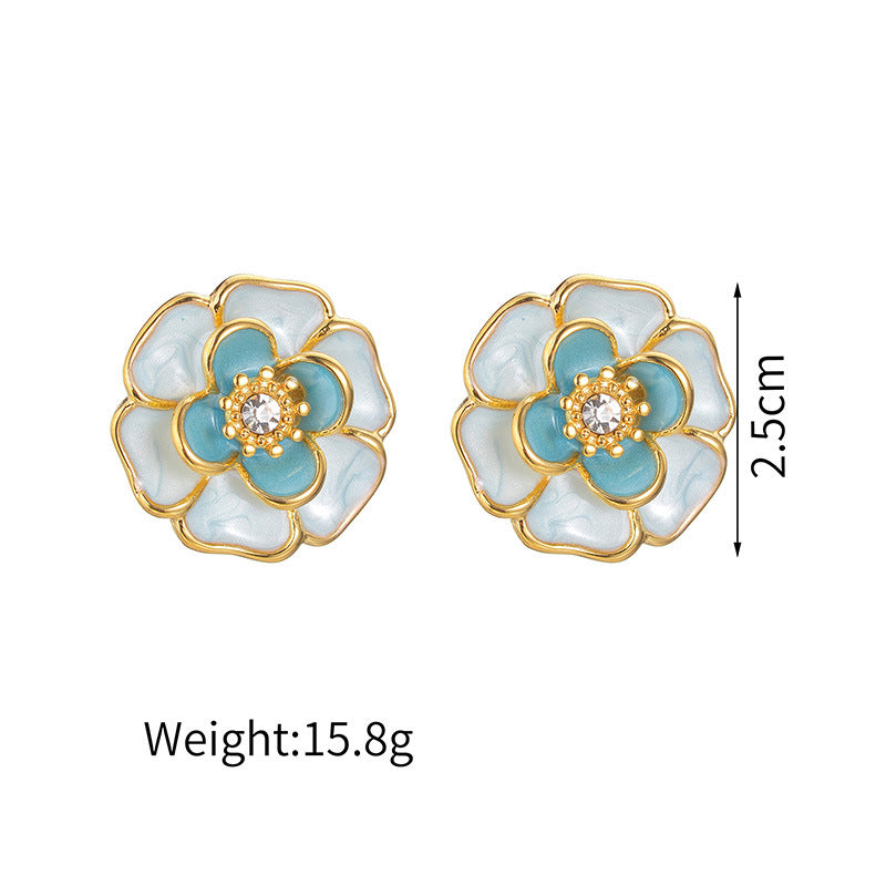 Ocean Bloom Studs and Emerald Cut Pendant set
