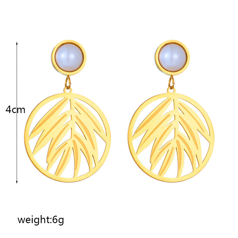 Golden Palm Drops and Golden Orbit Bracelet Set