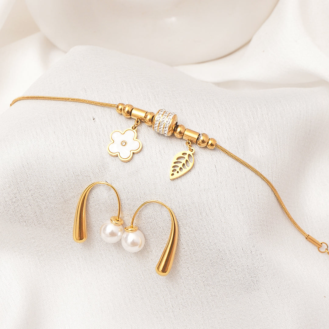 Modern Orbit Drop and Petal Gleam Cuff Set