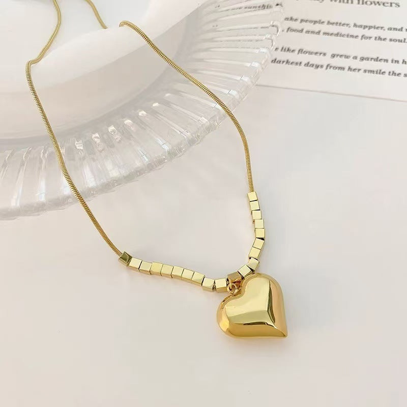 Lava Drop Earrings and Golden Love Lock Pendant set