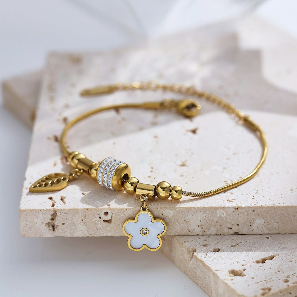 Golden Palm Drops and Petal Gleam Cuff set