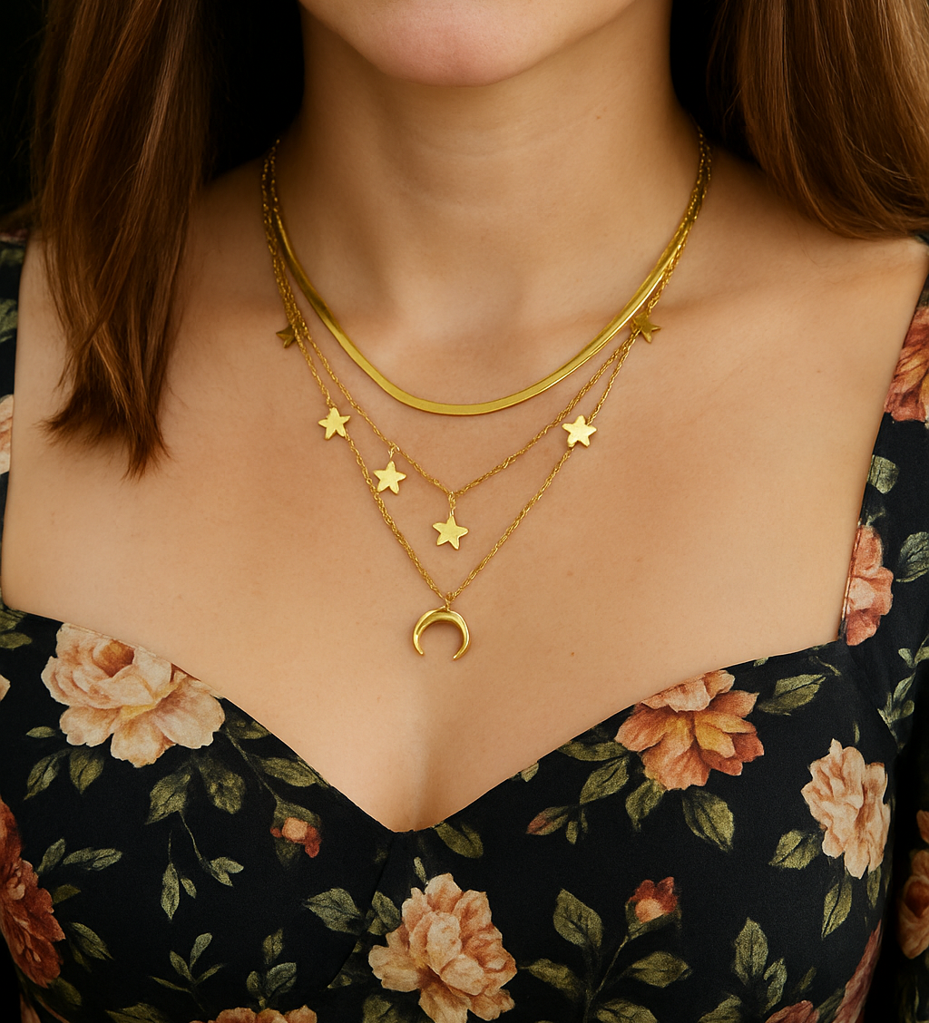 Starlit Harmony Necklace and Turquoise Sol Drops Set