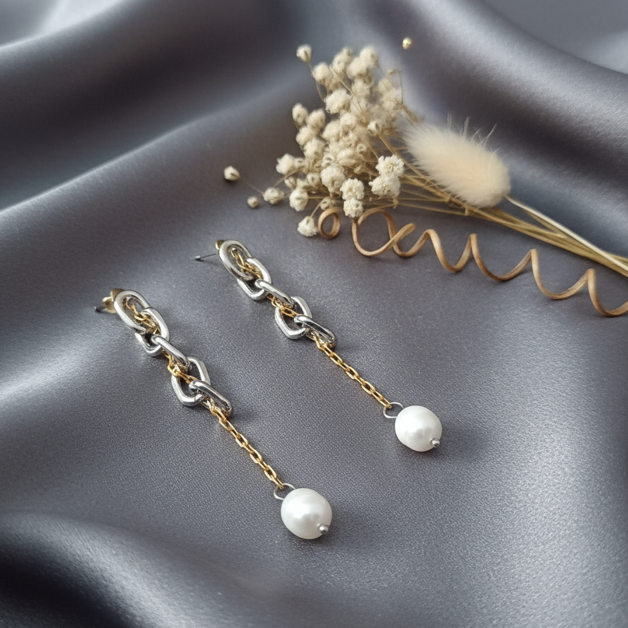 Golden Drift Earring and Auric Curve set
