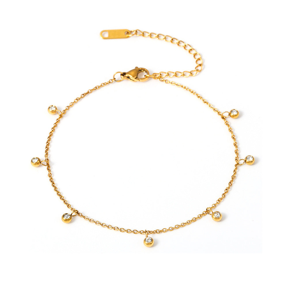 Golden Raindrop Anklet