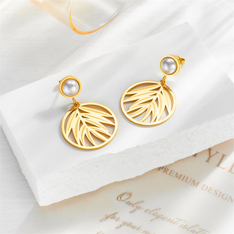 Golden Palm Drops Earrings