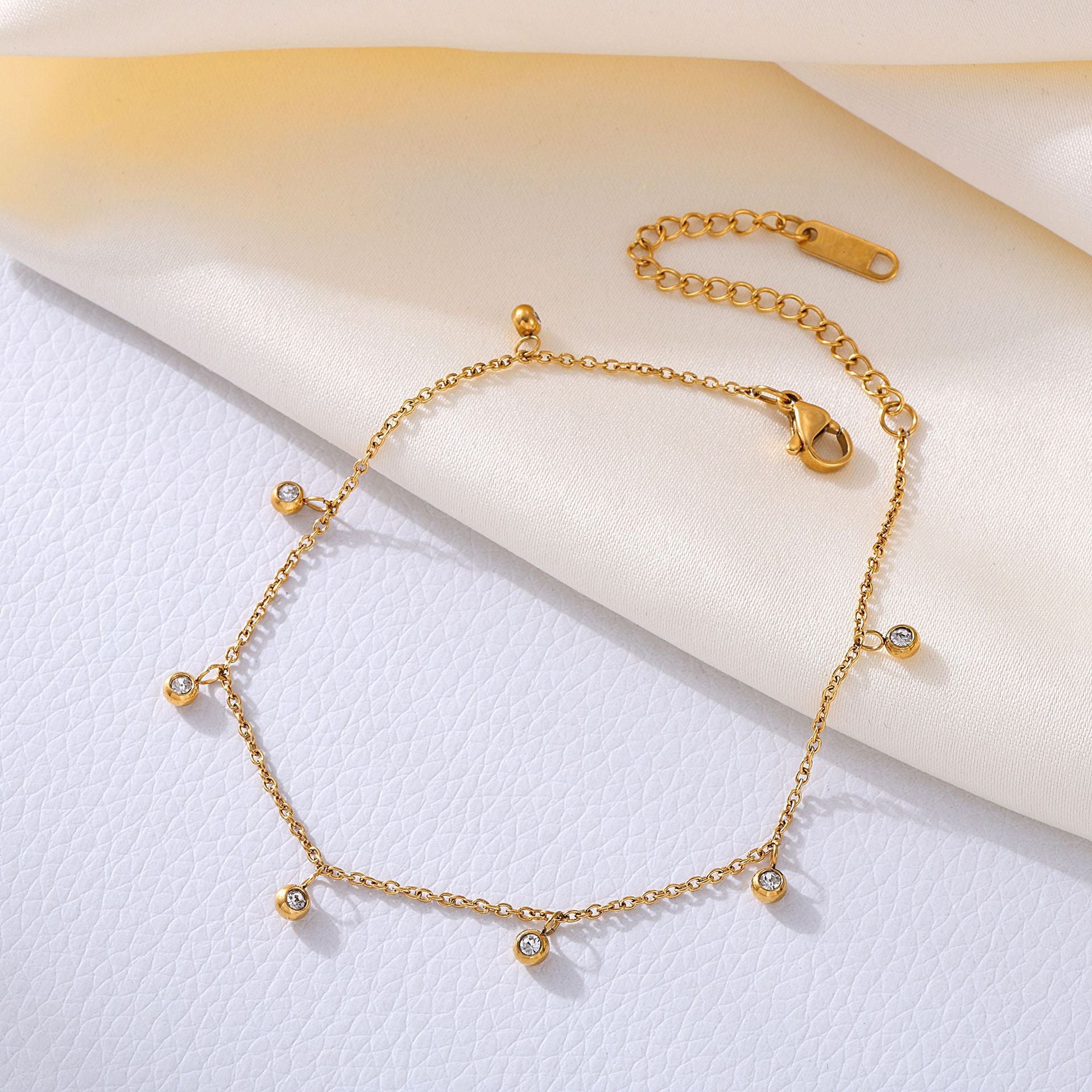 Golden Raindrop Anklet