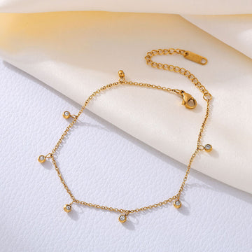 Golden Raindrop Anklet