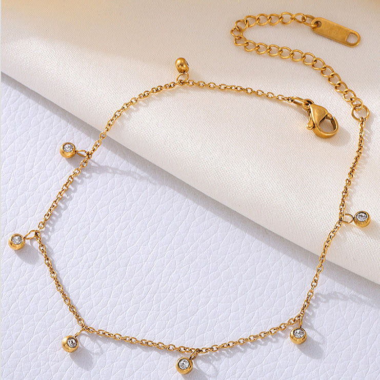 Golden Raindrop Anklet