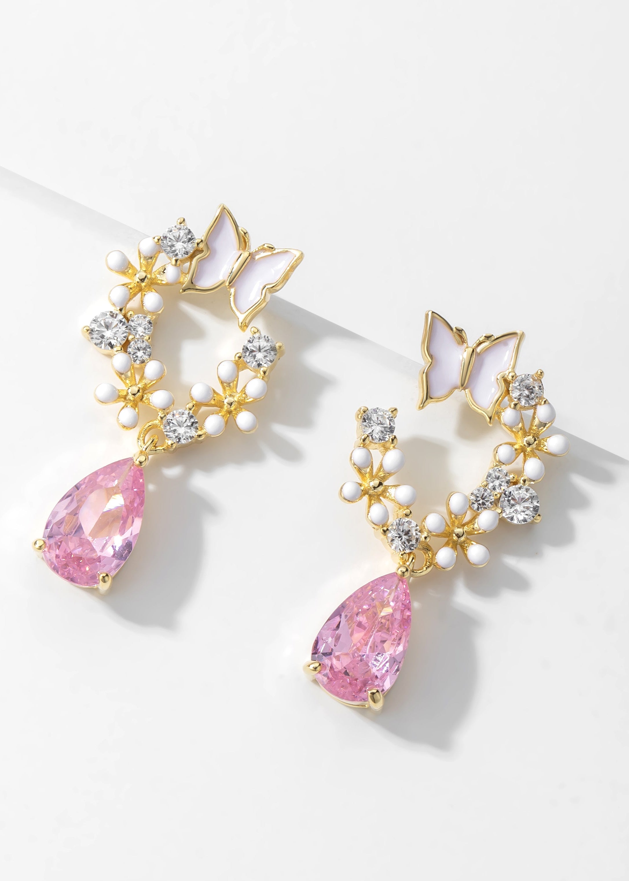 Pink Meadow Teardrop Jewelry Set