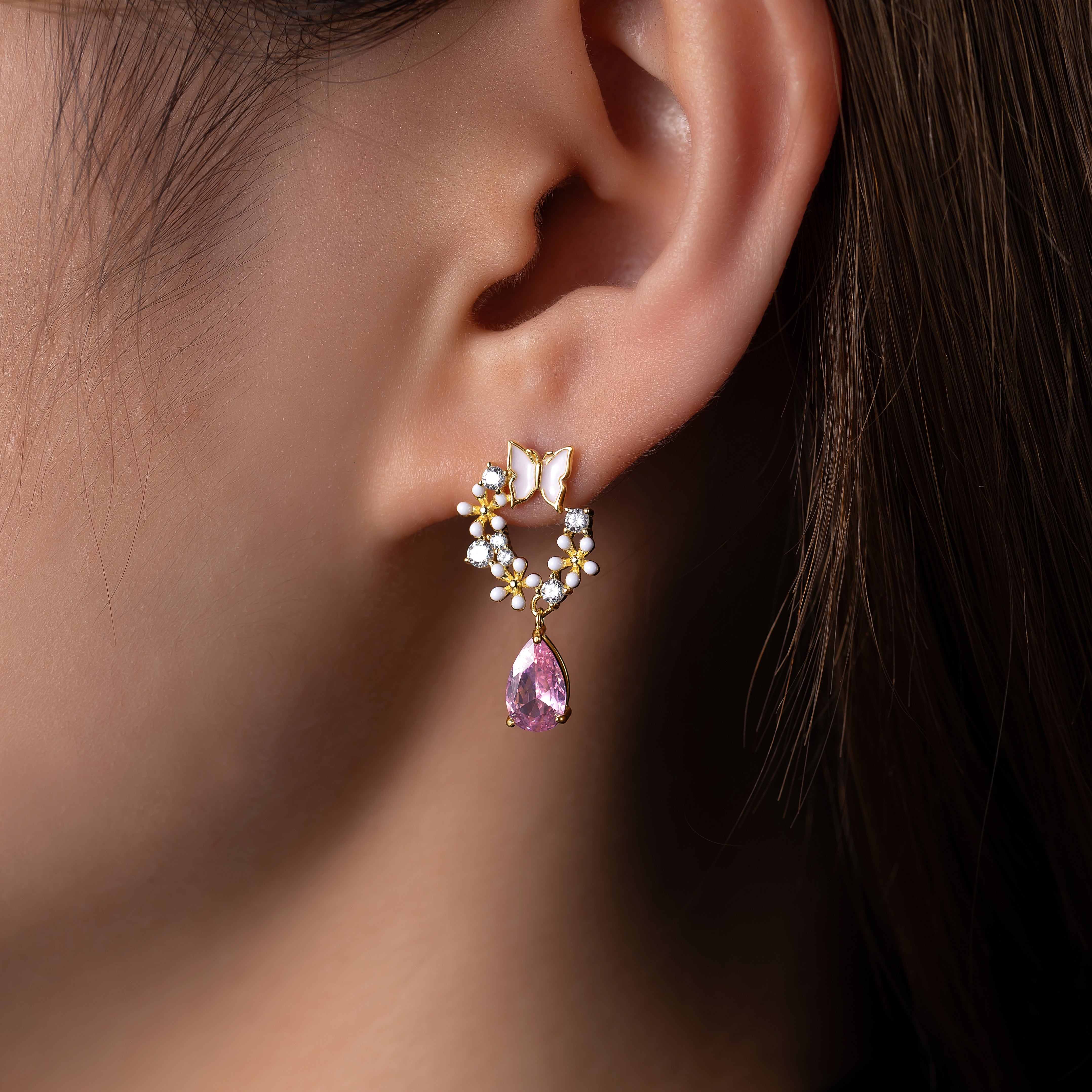 Pink Meadow Teardrop Jewelry Set