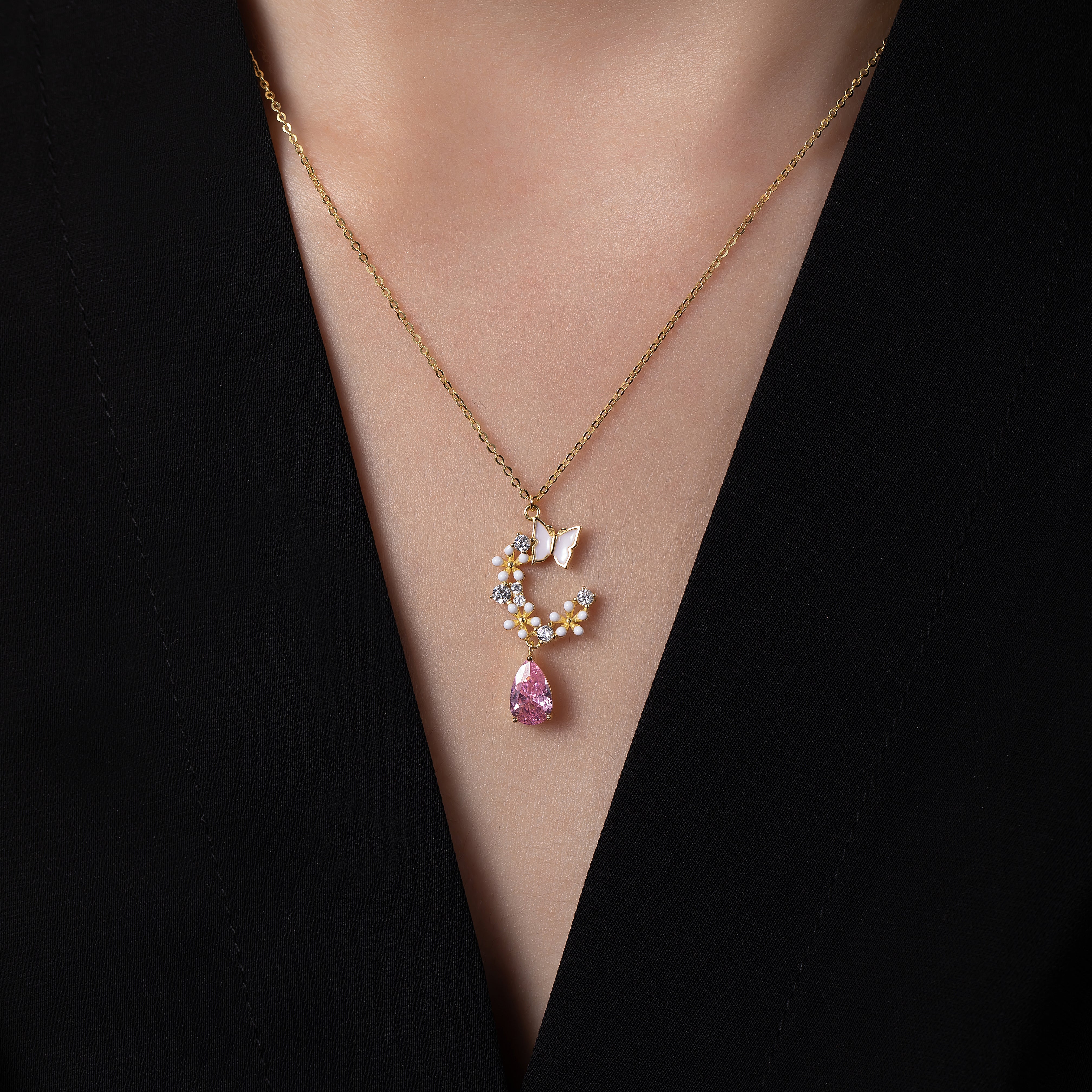 Pink Meadow Teardrop Jewelry Set