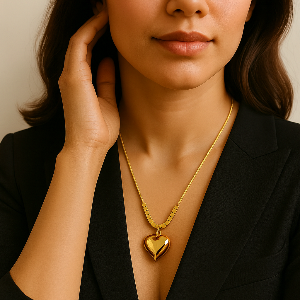 Golden Love Lock Pendant