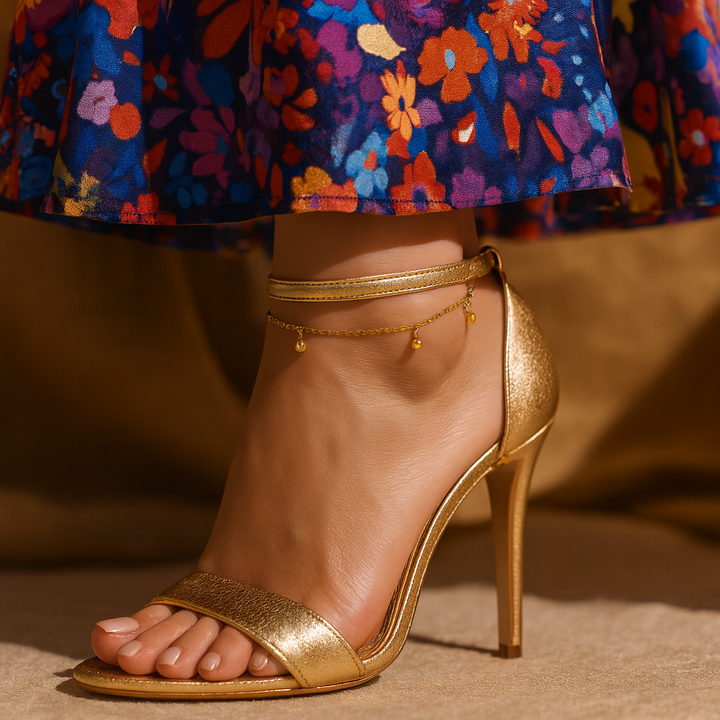 Golden Raindrop Anklet
