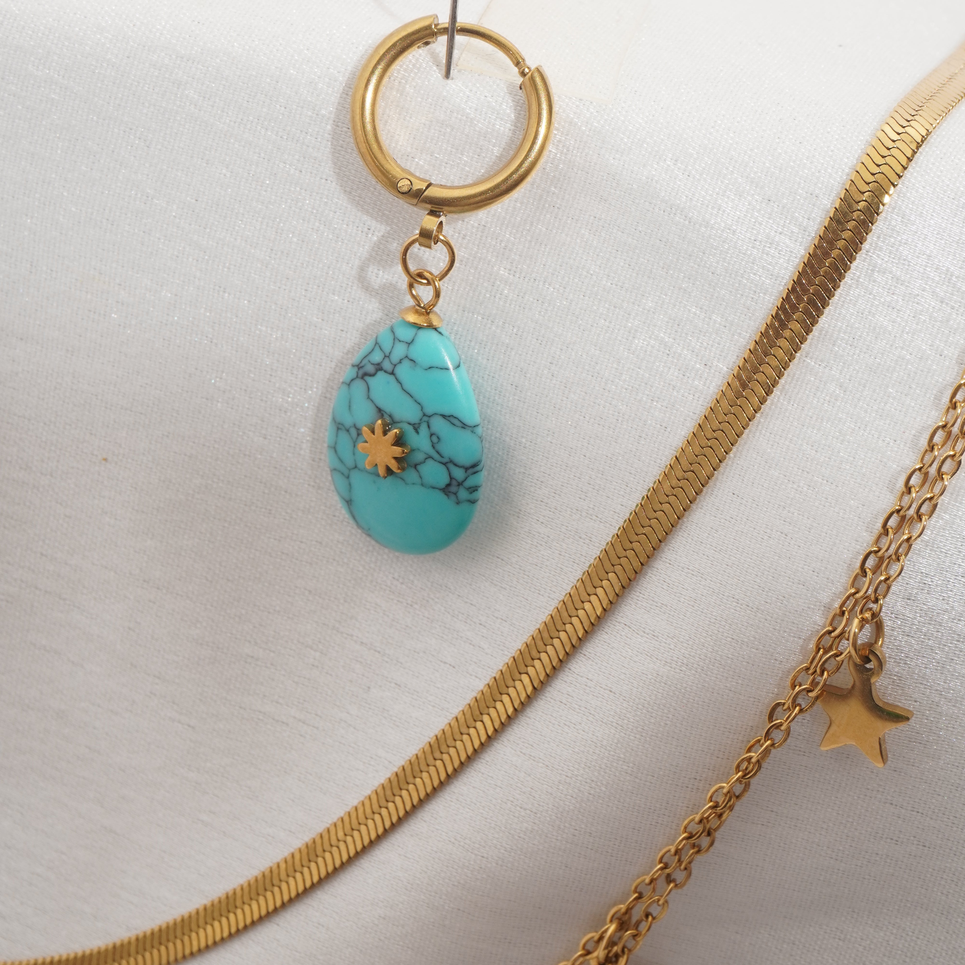 Starlit Harmony Necklace and Turquoise Sol Drops Set