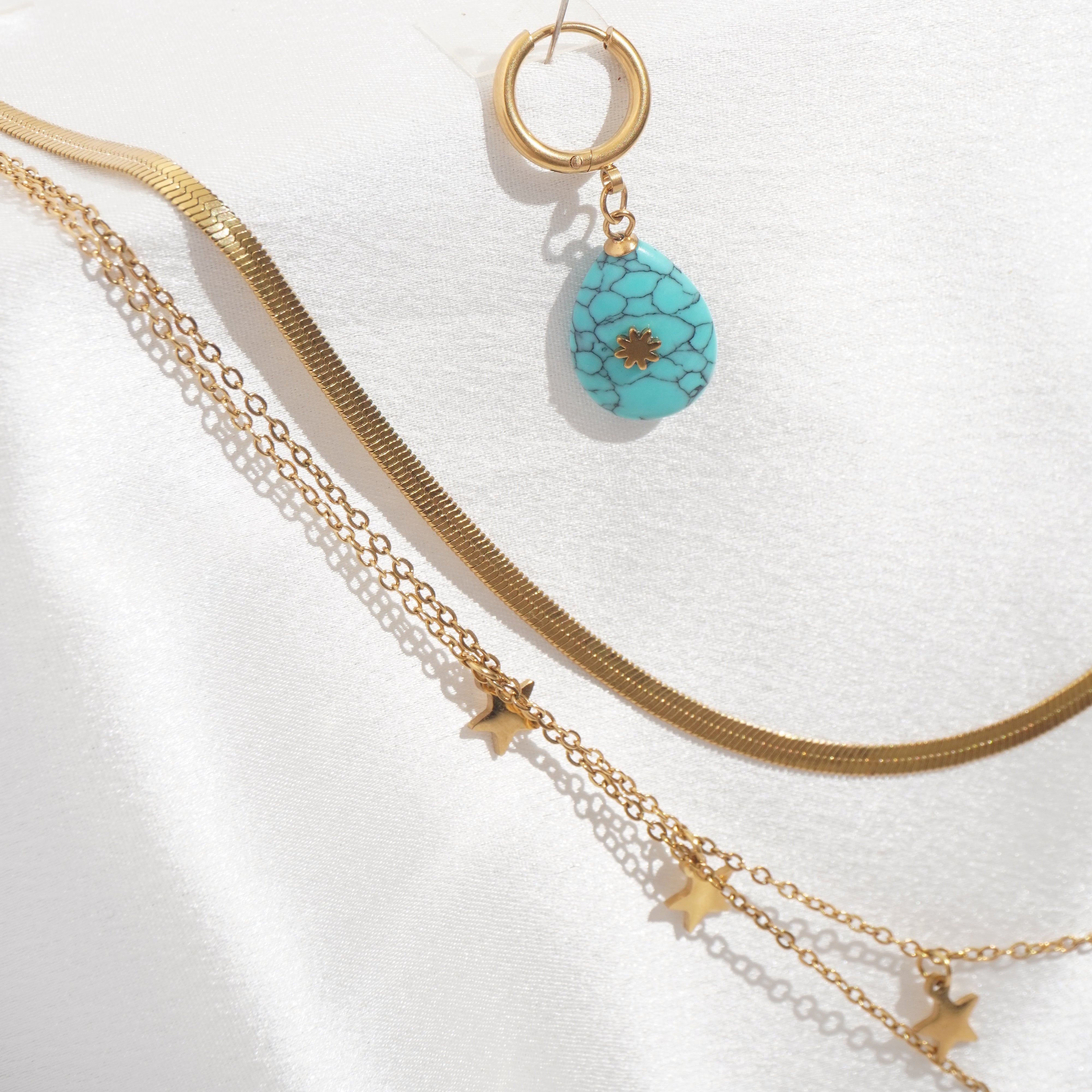 Starlit Harmony Necklace and Turquoise Sol Drops Set