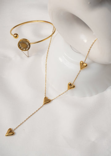 Golden Orbit Charm Bracelet and Cascade of Love set