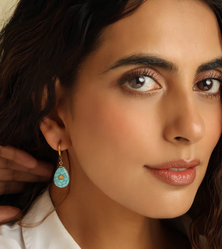 turquoise sol drops earrings